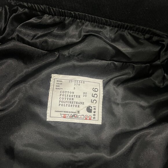Carhartt x Sacai Deconstructed Jacket Black - Picture 13 of 13